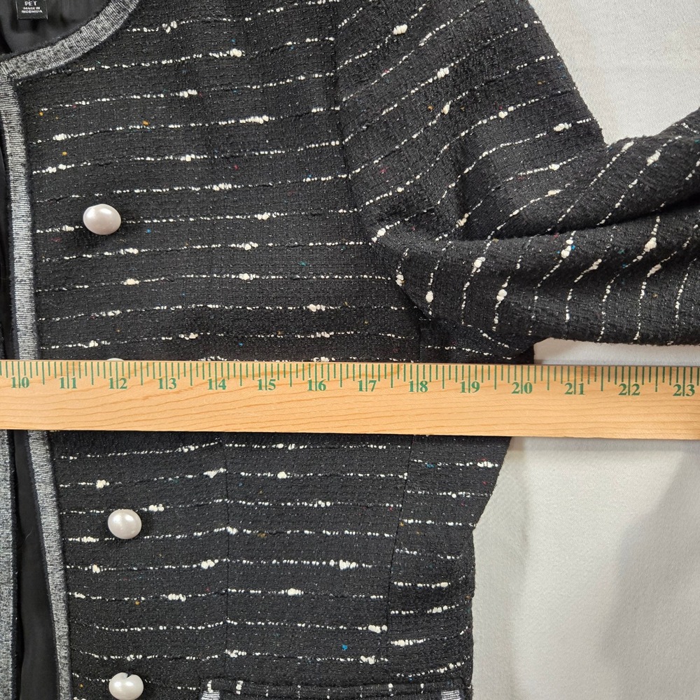Mary Kay Nicole Miller Tweed Blazer Jacket Womens 14P Oldmoney Pearl Buttons - Picture 7 of 12